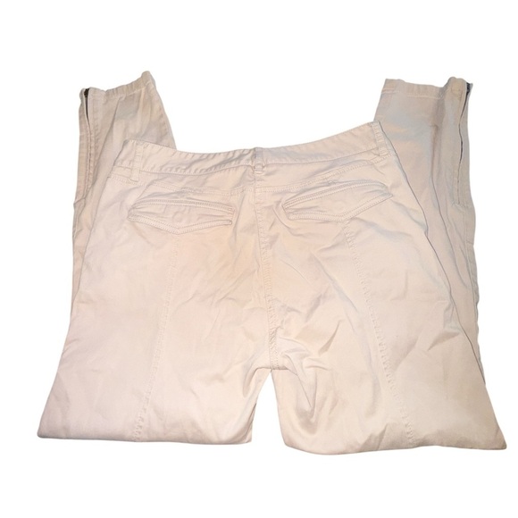 LOFT Light Beige/Pink Cropped Pants with Zipper Ankles - Picture 5 of 5